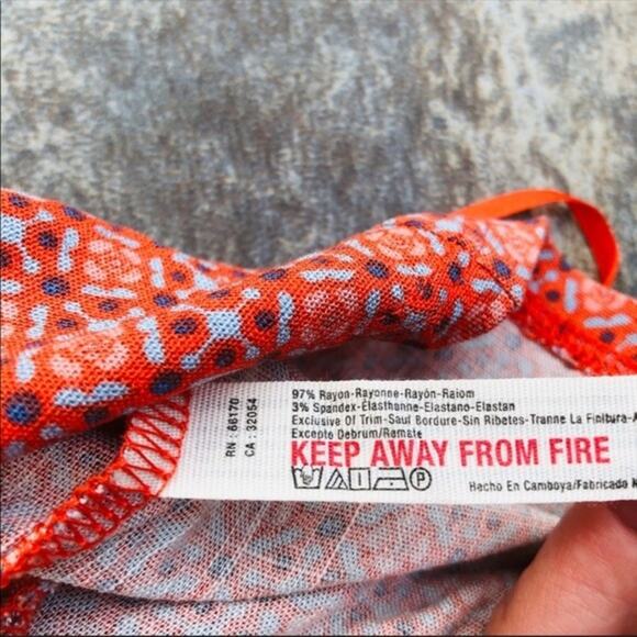 Free People Lucky Now Brami Vermillionette Combo Cropped Top Small - Picture 10 of 11